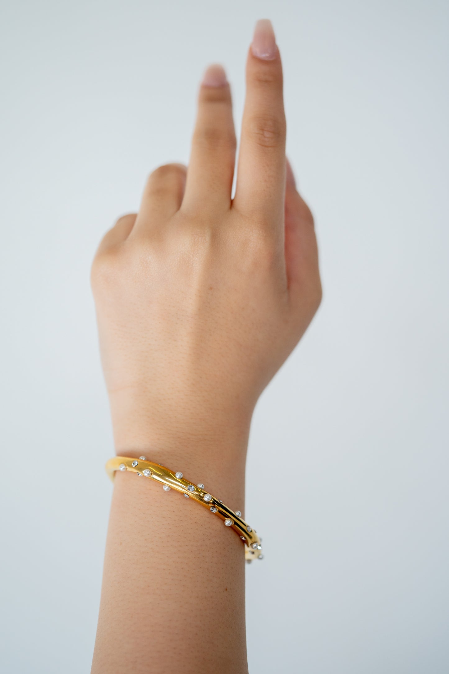 PearlxDiamond cuff bracelet